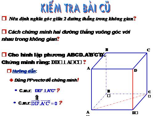 Ôn tập Chương I. Đường thẳng vuông góc. Đường thẳng song song