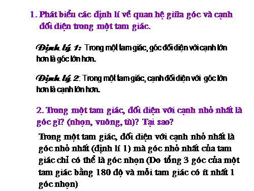 Chương III. §1. Quan hệ giữa góc và cạnh đối diện trong một tam giác