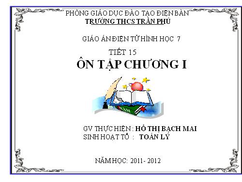 Ôn tập Chương I. Đường thẳng vuông góc. Đường thẳng song song