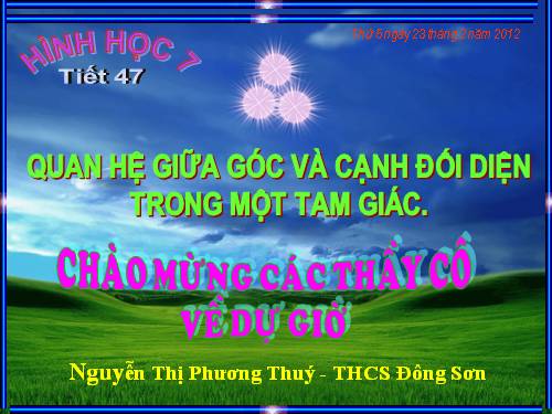 Chương III. §1. Quan hệ giữa góc và cạnh đối diện trong một tam giác