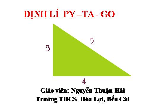 Chương II. §7. Định lí Py-ta-go