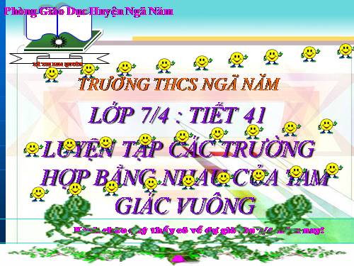 Chương II. §8. Các trường hợp bằng nhau của tam giác vuông