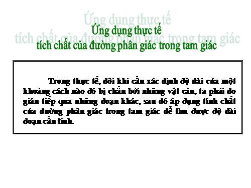 Chương III. §5. Tính chất tia phân giác của một góc