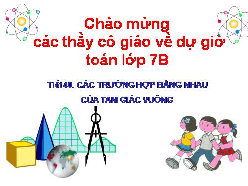 Chương II. §8. Các trường hợp bằng nhau của tam giác vuông