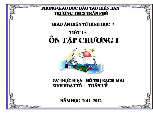 Ôn tập Chương I. Đường thẳng vuông góc. Đường thẳng song song