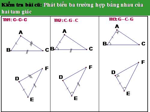 Hinh 7 Tiết 33 Luyện tập về ba trường hợp bằng nhau của tam giác