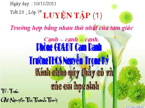 Chương II. §3. Trường hợp bằng nhau thứ nhất của tam giác: cạnh-cạnh-cạnh (c.c.c)