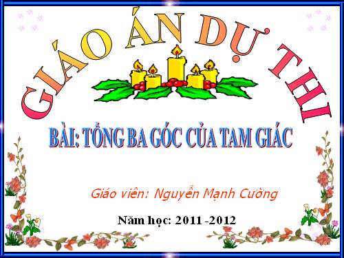 Chương II. §1. Tổng ba góc của một tam giác