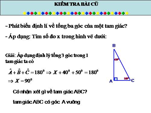 Chương II. §1. Tổng ba góc của một tam giác