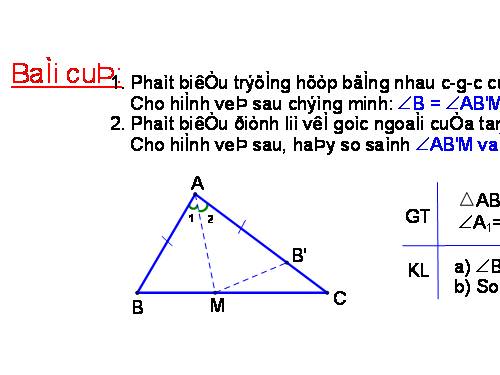 Chương III. §1. Quan hệ giữa góc và cạnh đối diện trong một tam giác