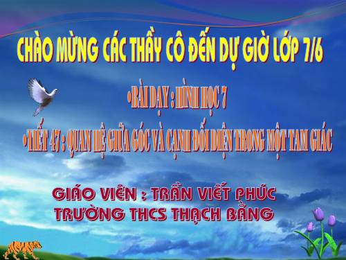 Chương III. §1. Quan hệ giữa góc và cạnh đối diện trong một tam giác