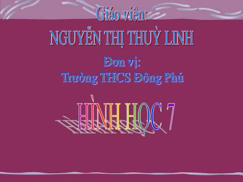 Chương II. §8. Các trường hợp bằng nhau của tam giác vuông