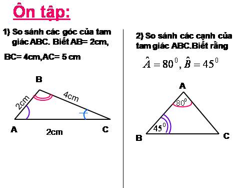 Chương III. §3. Quan hệ giữa ba cạnh của một tam giác. Bất đẳng thức tam giác