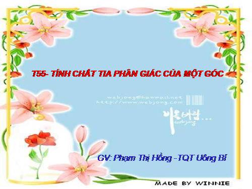 Chương III. §5. Tính chất tia phân giác của một góc