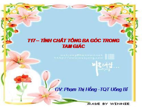 Chương II. §1. Tổng ba góc của một tam giác