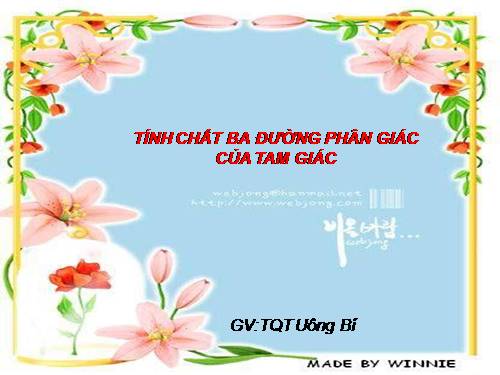 Chương III. §6. Tính chất ba đường phân giác của tam giác