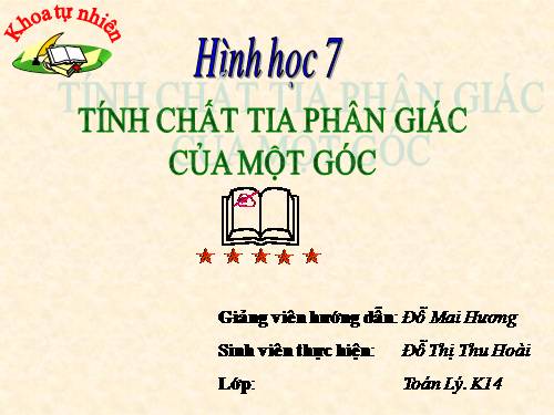 Chương III. §5. Tính chất tia phân giác của một góc