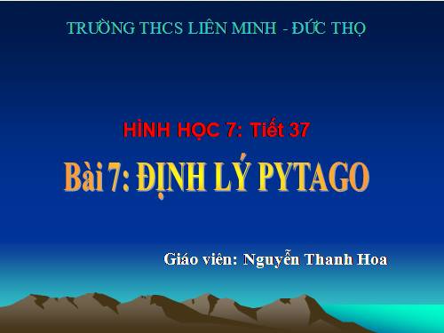 Chương II. §7. Định lí Py-ta-go