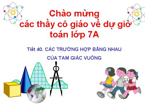 Chương II. §8. Các trường hợp bằng nhau của tam giác vuông