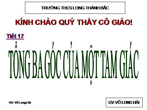 Chương II. §1. Tổng ba góc của một tam giác