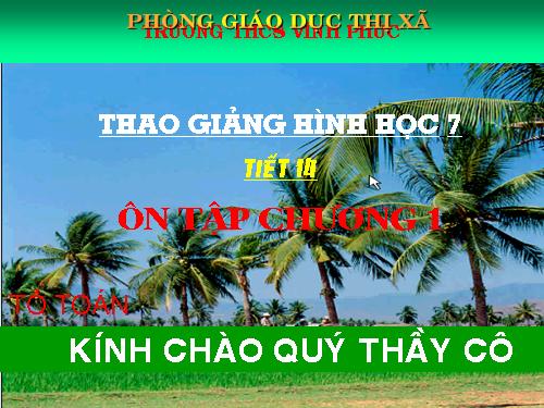 Ôn tập Chương I. Đường thẳng vuông góc. Đường thẳng song song