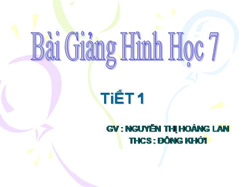 Chương I. §1. Hai góc đối đỉnh