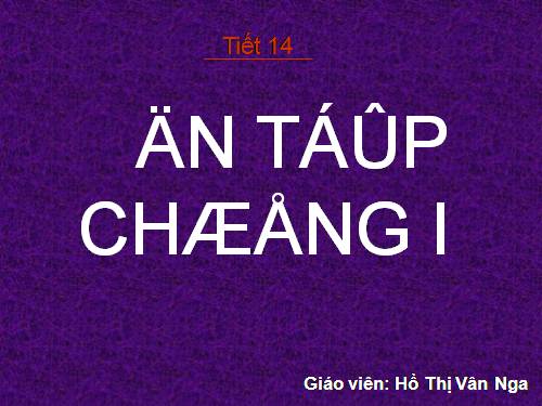 Ôn tập Chương I. Đường thẳng vuông góc. Đường thẳng song song