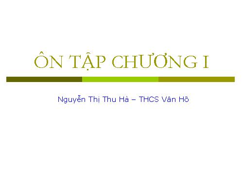 Ôn tập Chương I. Đường thẳng vuông góc. Đường thẳng song song