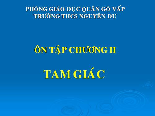 Ôn tập Chương II. Tam giác