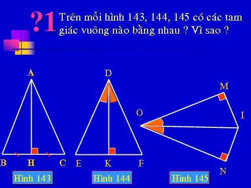 Chương II. §8. Các trường hợp bằng nhau của tam giác vuông