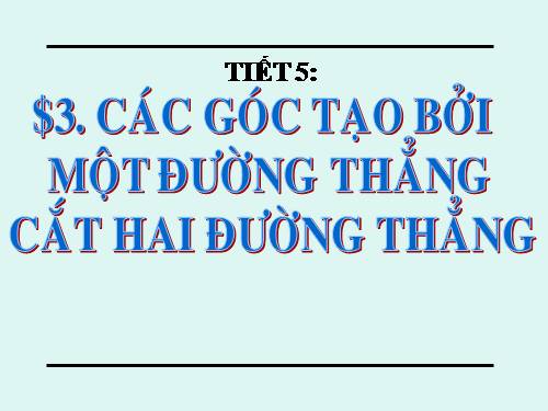 Chương I. §3. Các góc tạo bởi một đường thẳng cắt hai đường thẳng