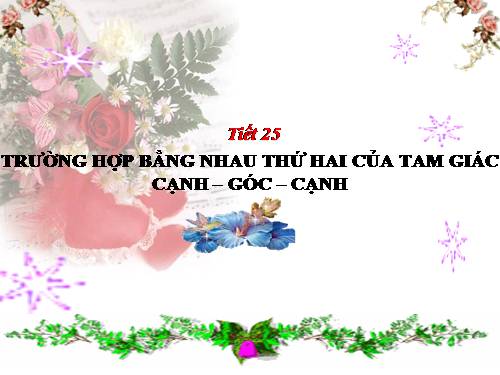 Chương II. §4. Trường hợp bằng nhau thứ hai của tam giác: cạnh-góc-cạnh (c.g.c)