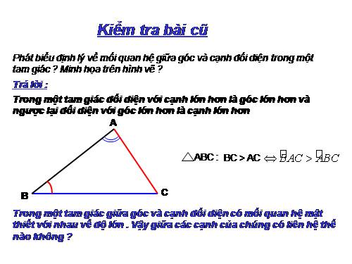 Chương III. §3. Quan hệ giữa ba cạnh của một tam giác. Bất đẳng thức tam giác