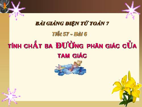 Chương III. §6. Tính chất ba đường phân giác của tam giác