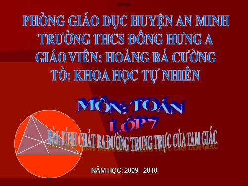 Chương III. §8. Tính chất ba đường trung trực của tam giác