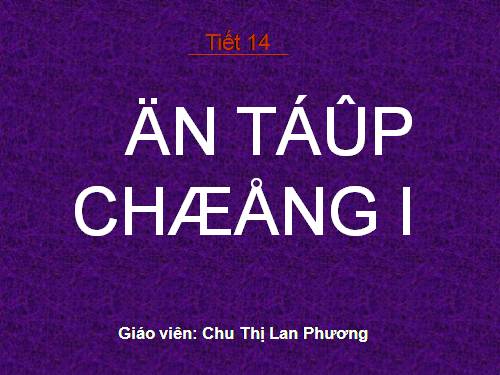 Ôn tập Chương I. Đường thẳng vuông góc. Đường thẳng song song