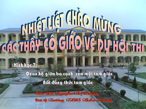 Chương III. §3. Quan hệ giữa ba cạnh của một tam giác. Bất đẳng thức tam giác