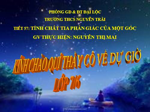 Chương III. §5. Tính chất tia phân giác của một góc