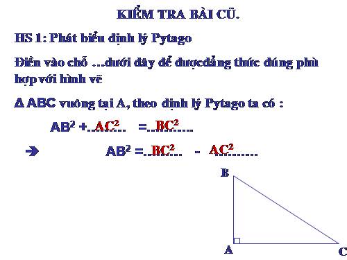 Chương II. §8. Các trường hợp bằng nhau của tam giác vuông