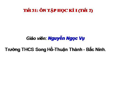 Ôn tập Chương I. Đường thẳng vuông góc. Đường thẳng song song