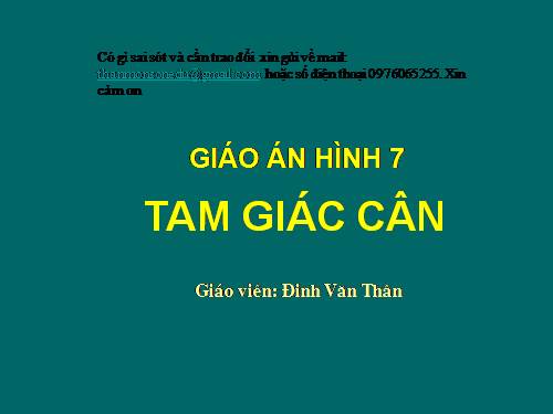 Chương II. §6. Tam giác cân