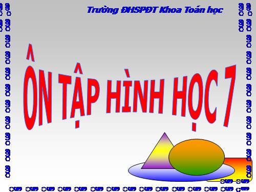 Ôn tập Chương I. Đường thẳng vuông góc. Đường thẳng song song