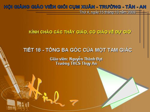 Chương II. §1. Tổng ba góc của một tam giác