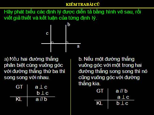 Ôn tập Chương I. Đường thẳng vuông góc. Đường thẳng song song