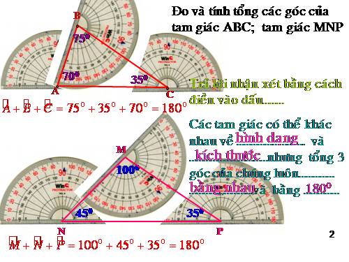 Chương II. §1. Tổng ba góc của một tam giác