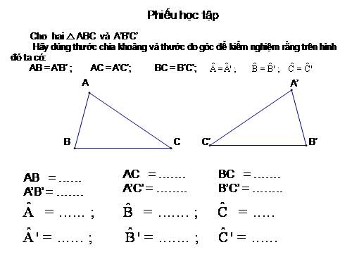 Chương II. §2. Hai tam giác bằng nhau