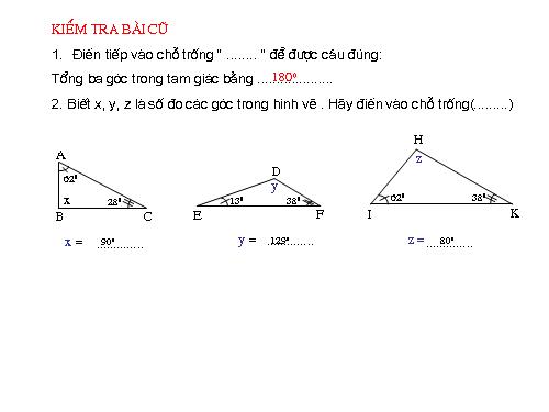 Chương II. §1. Tổng ba góc của một tam giác