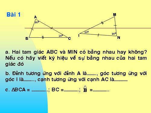 Chương II. §2. Hai tam giác bằng nhau