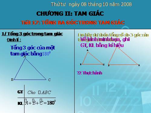 Chương II. §1. Tổng ba góc của một tam giác