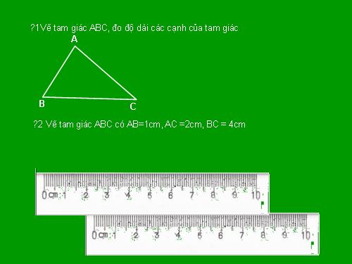 Chương III. §3. Quan hệ giữa ba cạnh của một tam giác. Bất đẳng thức tam giác